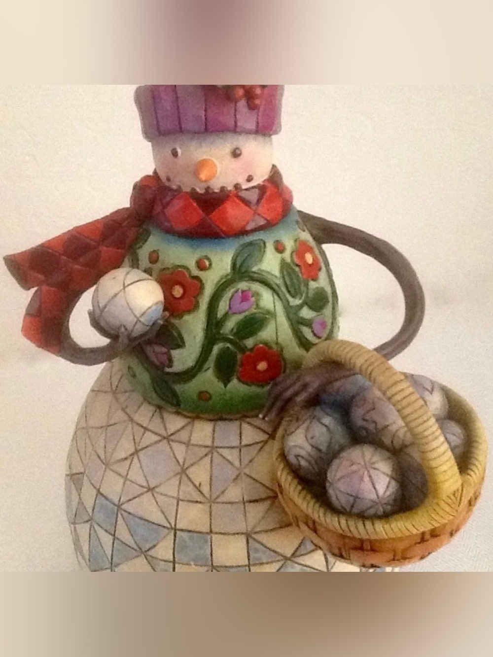Jim Shore Ready to Roll Snowman Figurine
2006 Heartwood Creek w/ Basket 9"